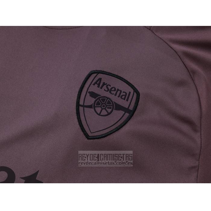 Chandal del Arsenal Manga Corta 2024-2025 Gris Purpura - Pantalon Corto